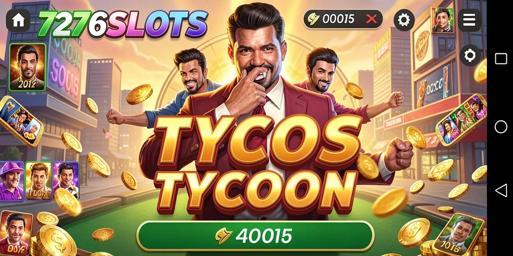 Screenshot gameplay 7276SLOTS menunjukkan suasana kasino yang meriah.