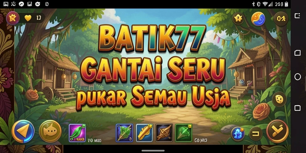 Gameplay menarik dengan desain batik yang berwarna-warni.