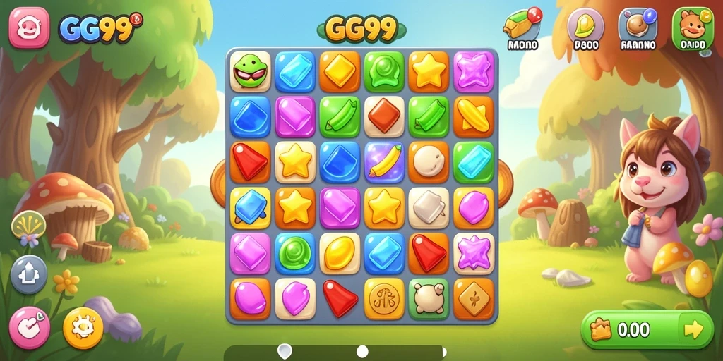 Lihat gameplay menarik dalam GG99, game Match-3 yang seru.