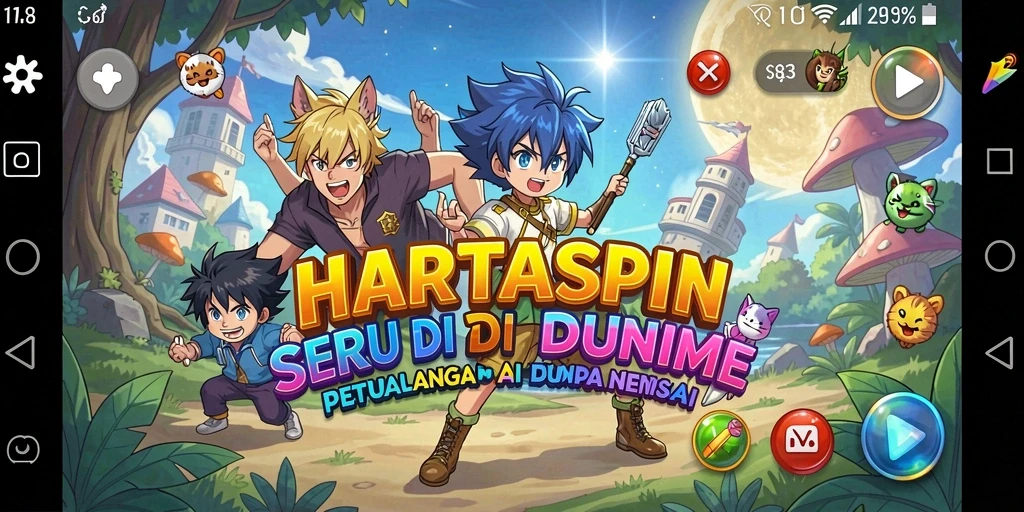 Tampilan gameplay HARTASPIN yang menarik dan penuh warna.