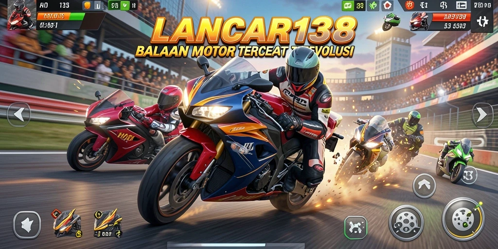 Tampilan gameplay balapan motor yang menarik di LANCAR138.