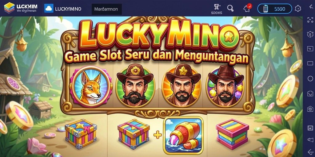 Tampilan permainan Slot LUCKYMINO yang menarik dan penuh warna.