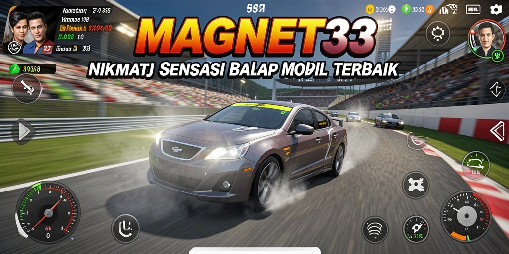 Tampilan aksi balap mobil yang mendebarkan di MAGNET33.