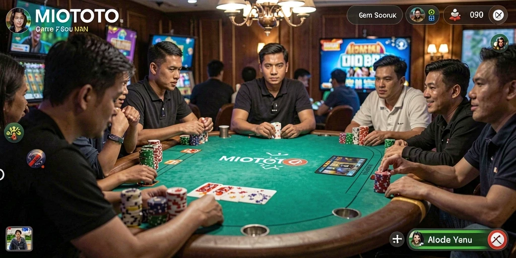 Screenshot gameplay poker MIOTOTO yang menarik dan seru.